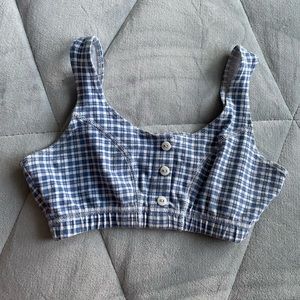 Blue Plaid Bra Top